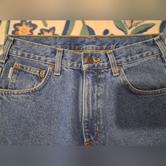 Carhartt Mens Winter Thermal Plaid Lined Blue Jeans Size 30x32 - Picture 5 of 16